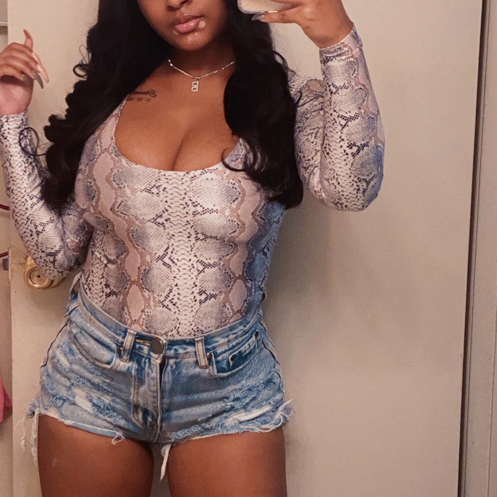 Snake print bodysuit